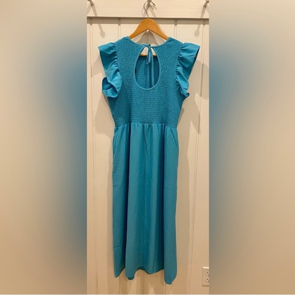 Michelle McDowell Elyse Dress Ruffle Cap Sleeve in Pacific Color Size Medium NWT - Picture 5 of 10